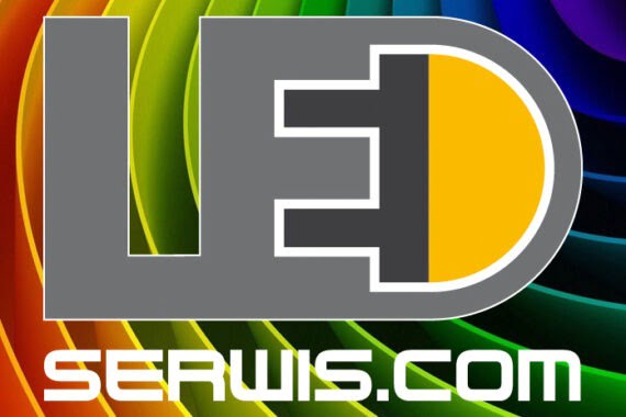 logo ledserwis.com na kolorowym tle
